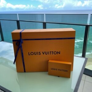 Louis Vuitton luxury handbag box.