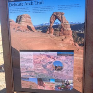 Delicat Arch Sign at start of hike