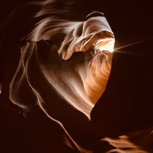 Heart shape formation inside the Upper Antelope Canyon