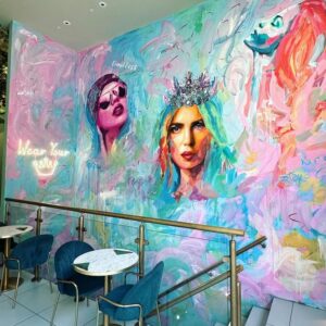 Mural in Feya Cafe Marble Arch London