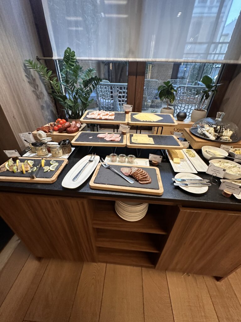 One part of the breakfast buffet